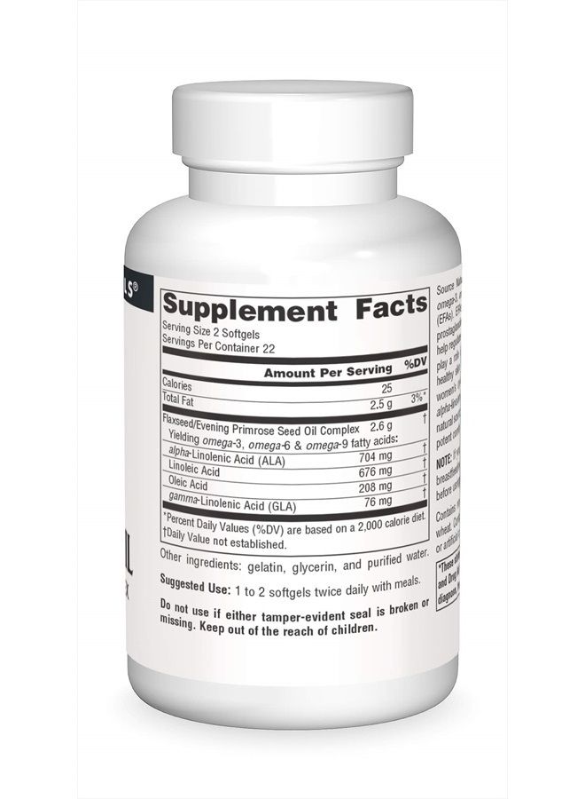 Source Naturals Flax Seed-Primrose Oil, Omega 3,6,9 EFA Complex, 1300mg - 180 Softgels - Image 3