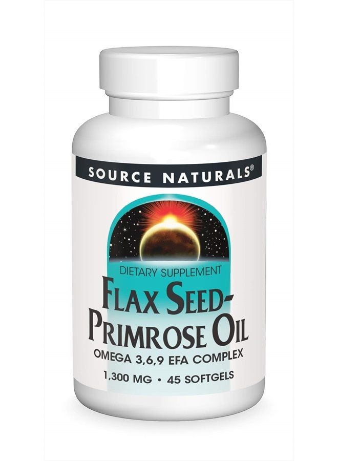 Source Naturals Flax Seed-Primrose Oil, Omega 3,6,9 EFA Complex, 1300mg - 180 Softgels - Image 1