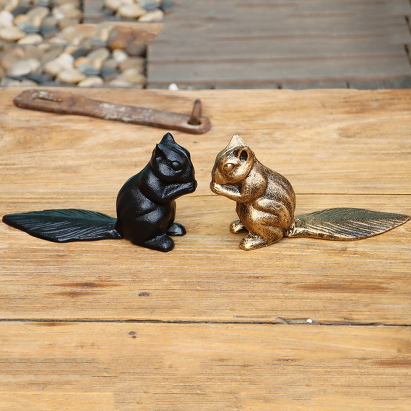 Cast Iron Door Decorative Squirrel Shaped Door Anti-collision Door - Image 3