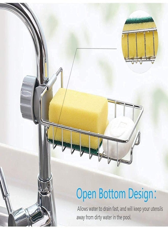 Florastic Kitchen Sink Faucet Sponge Holder - Adjustable Drain Basket for Sponge, Scrubber & Soap | Space-Saving Organizer for Kitchen Sink - Image 3