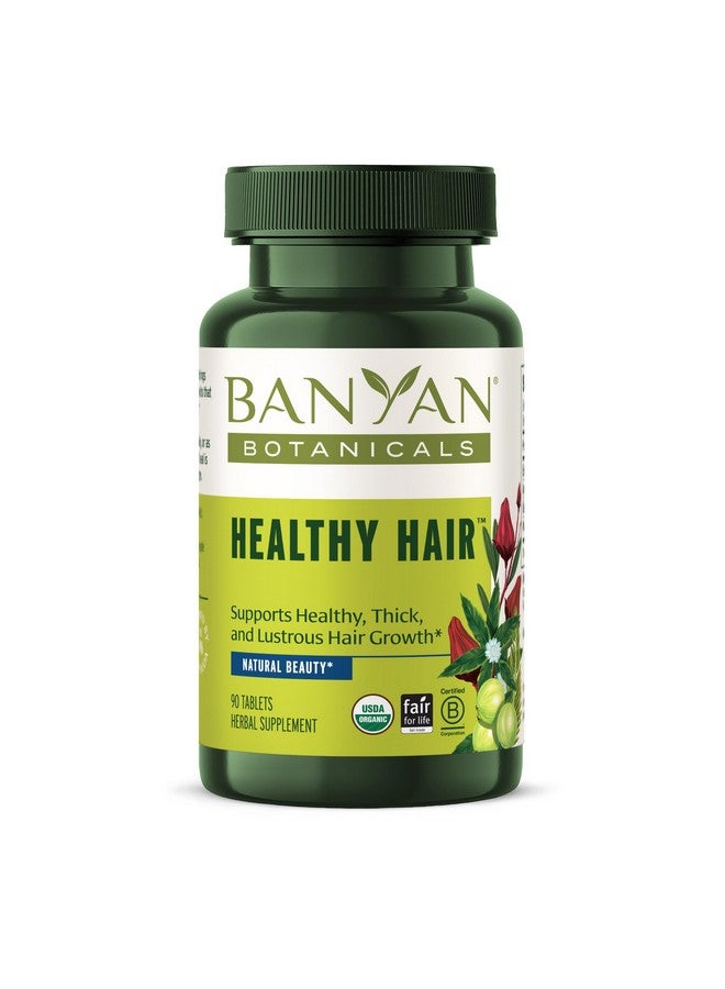 Banyan Botanicals Banyan Botanicals Healthy Hair Tablets - Organic Hair Supplement with Amla & Bhringaraj - Ayurvedic Hair Care for Healthy, Thick & Lustrous Hair* - 90 Tablets - Non GMO Sustainably Sourced Vegan  - Image 1