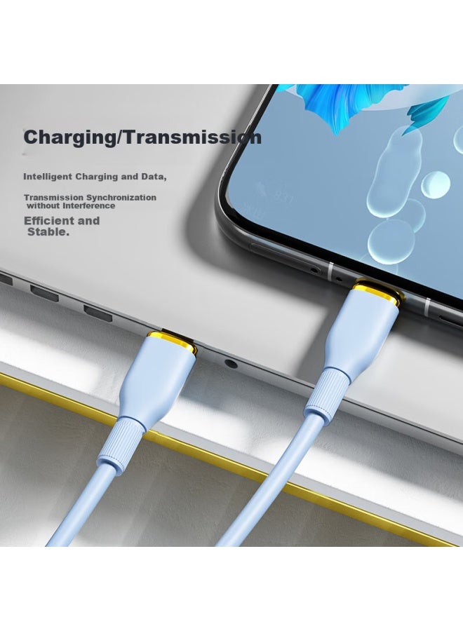 Zitai Apple 16/15 Data Cable Car Spring Telescopic Charging Cable Double Type-C Iphone 16/15 Mobile Phone 1.2M Blue - Image 2