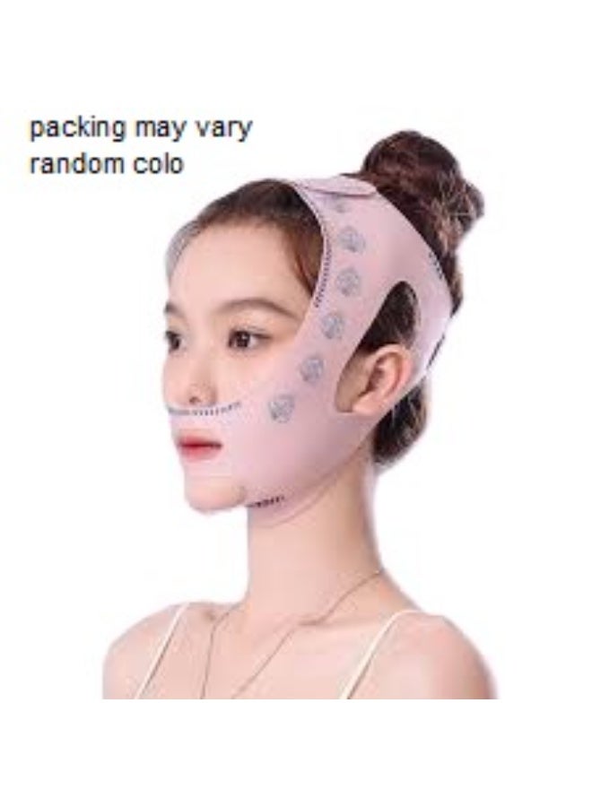 قناع وجه مطاطي من الليكرا على شكل حرف V لشد الوجه، ضمادة تنحيف الوجه للذقن والخدين، مزيل للذقن المزدوجة، للنساء والرجال، حزام شد البشرة لرفع الوجه، قطعة واحدة