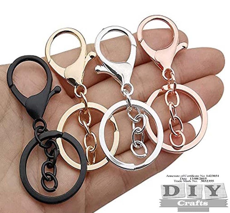 DIY Crafts DIY Crafts 30 Pcs, 25mm ChromeSilver, Metal Larger Lobster Clasps Swivel Hooks for Keychain Key Rings Clip Connector DIY Bags Art Crafts Jewelry Making Findings Bag (30 Pcs, 25mm ChromeSilver)  - Image 2