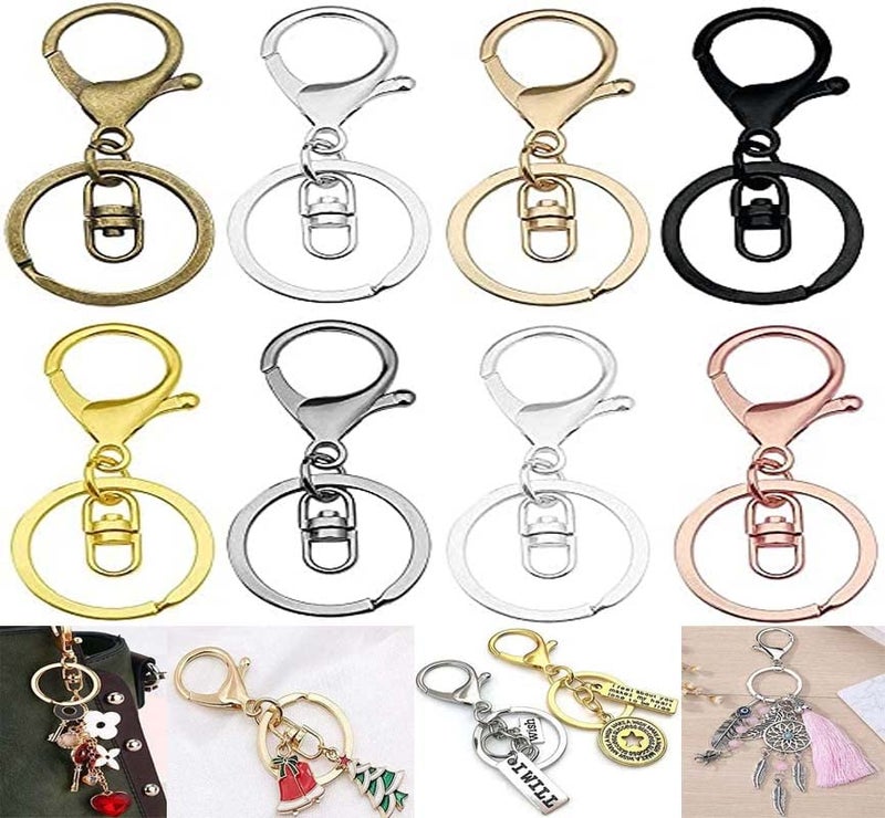 DIY Crafts DIY Crafts 30 Pcs, 25mm ChromeSilver, Metal Larger Lobster Clasps Swivel Hooks for Keychain Key Rings Clip Connector DIY Bags Art Crafts Jewelry Making Findings Bag (30 Pcs, 25mm ChromeSilver)  - Image 1