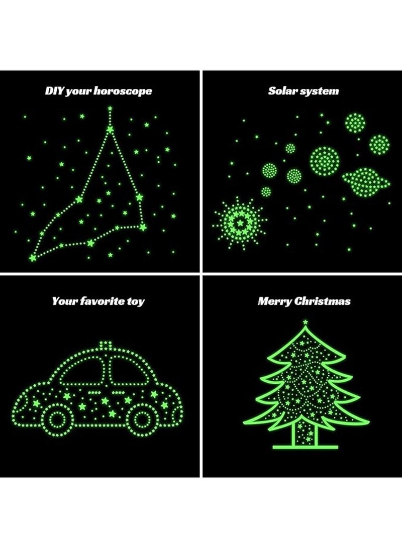 Glow in The Dark Stars Stickers for Ceiling,334PCS Wall Stickers Luminous Glow Stars for Ceiling Stars Moon Decor,Bright and Lasting for Kids Bedroom Decals Party and Birthday Decoration,Green - Image 5