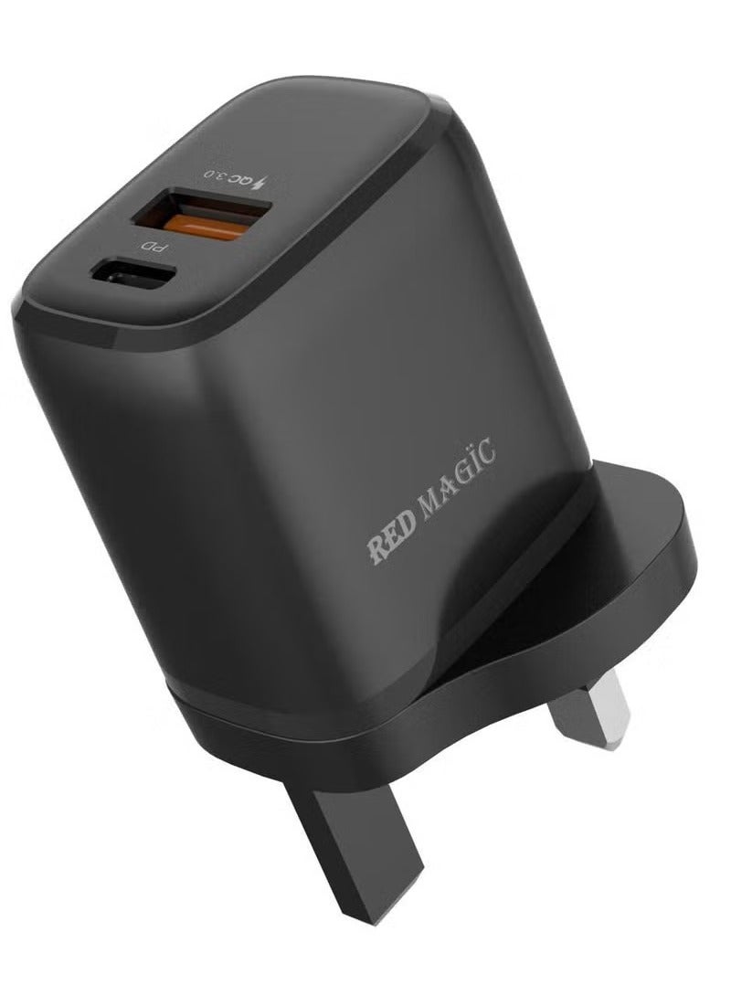 WALL CHARGER 20W 2 PORT (PD20W + QC3.0 )