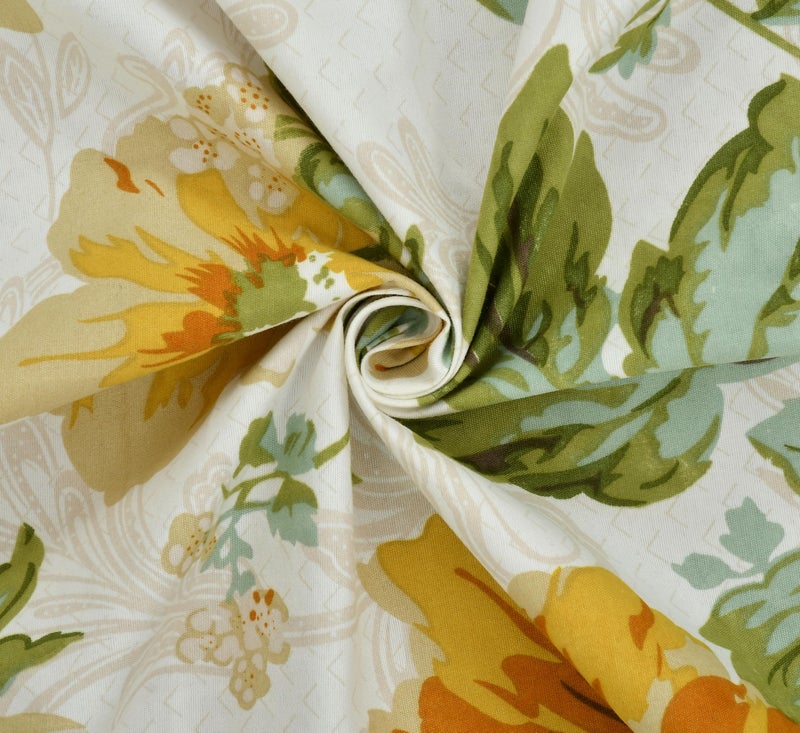 S&S Sands® 180 TC Pure Cotton Floral Designer Frill Diwan Set of 8 Pieces for Living Room Dining Hall (1Single Bedsheet, 5 Frill Cushion Covers, 2 Frill Bolster - Set of 8) - Image 4