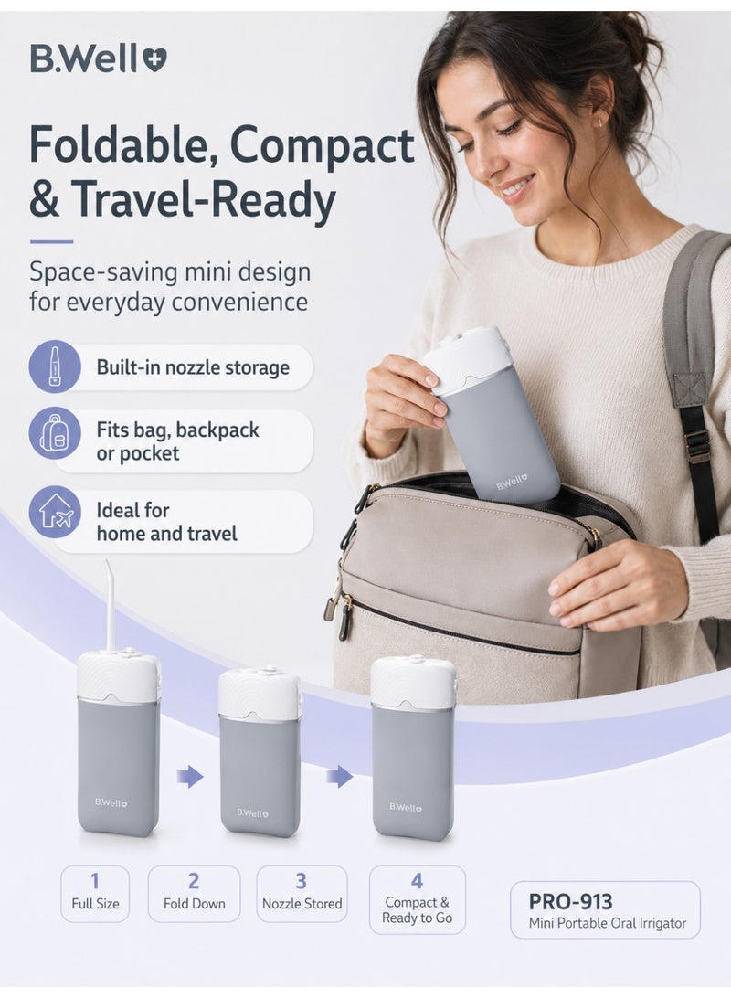 B.Well PRO-913 Mini Portable Oral Irrigator with 150 ml Tank, 3 Modes & Micro USB Charging - Image 5
