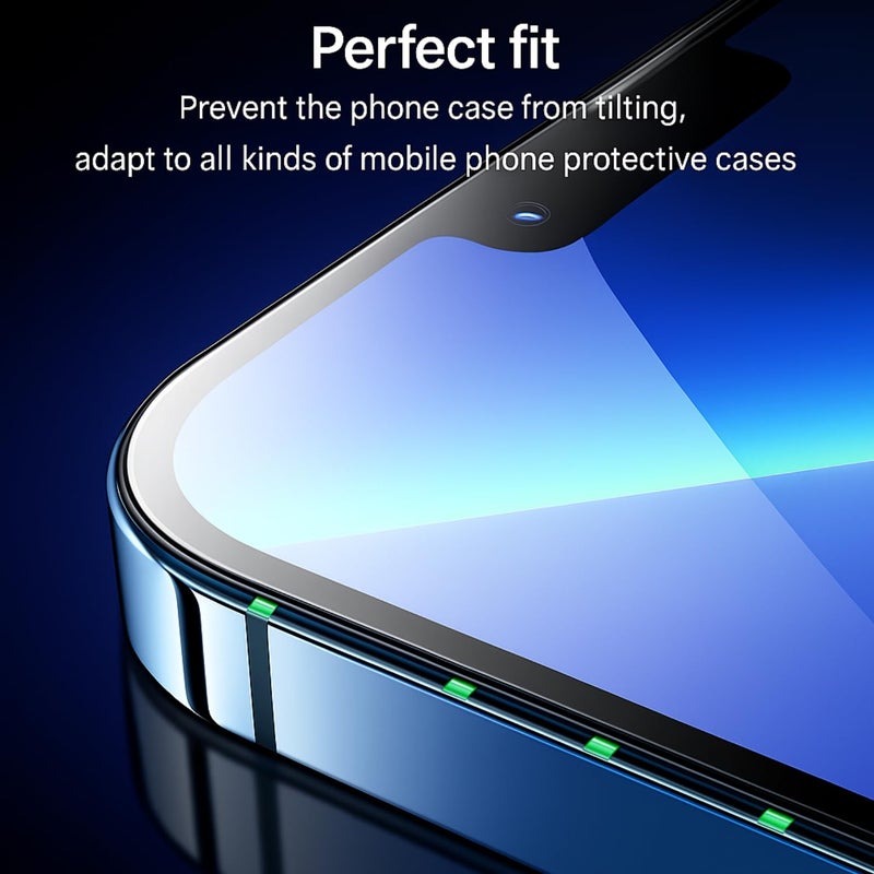 SPCORE Tempered Glass Screen Protector Compatible for iphone 16e, iPhone 14, iPhone 13 and iPhone 13 Pro (6.1 Inch) with Edge to Edge Coverage and Easy Installation kit, Black - Image 2