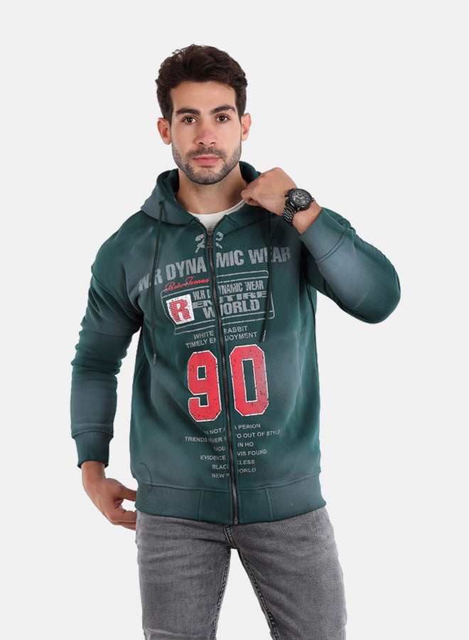 WHITE RABBIT Retro Varsity Zip-Up Sweatshirt - Image 1