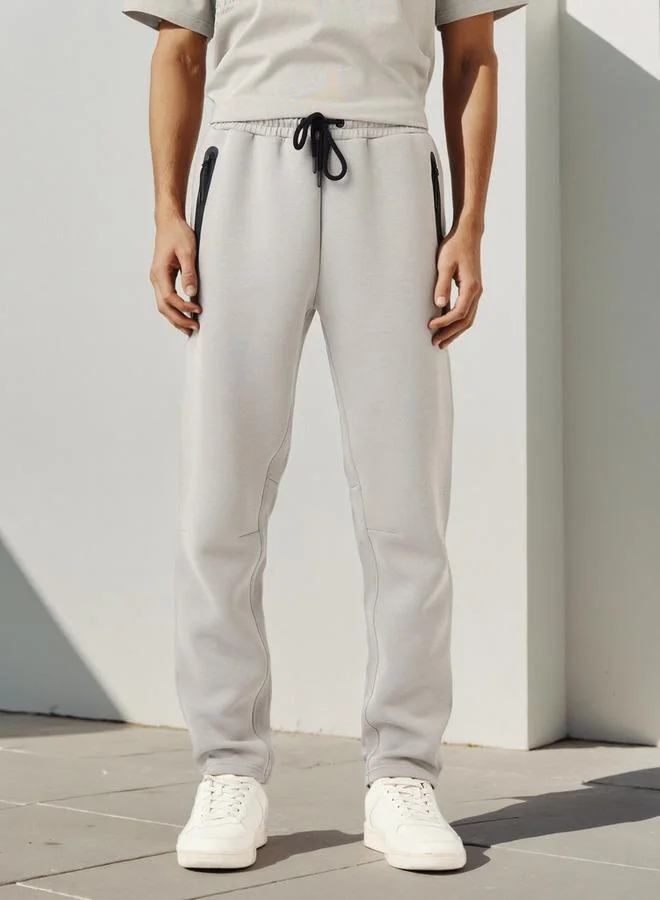 Kappa Track Pants with Drawstring Closure and Zip Pockets