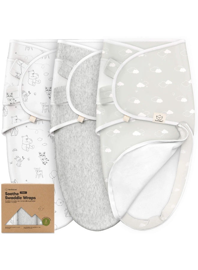 KeaBabies Soothe Zippy Swaddle Wrap 3 Pack, Easy Zip Swaddle, Aspire - Image 1