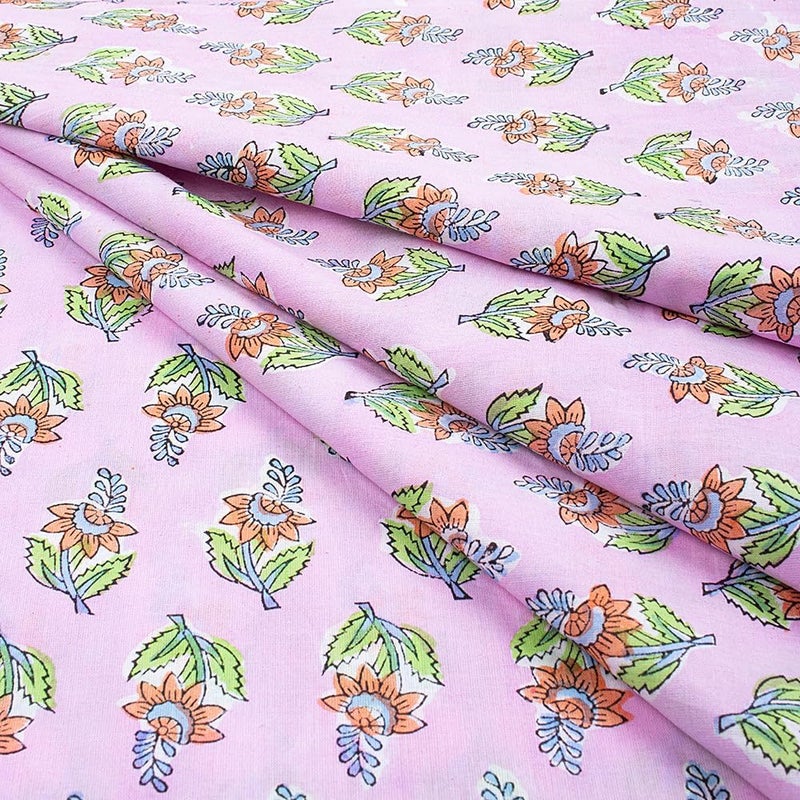 DMAASA Hand Block Print Pure Cotton Fabric Piece Craft and Dress Making Cloth Piece Long 44 Inch Wide Clothing Piece for Women Kurti Top Men Shirt Cushion Pillow and Table Cover 5 Meter - Image 5