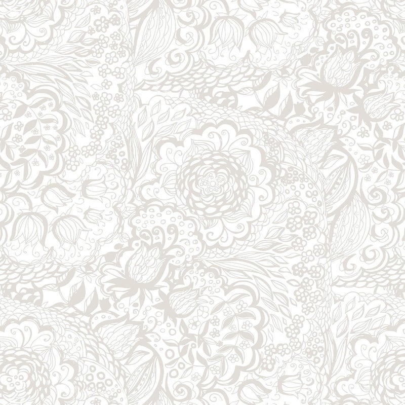 Micpolo Peel and Stick Wallpaper Boho Grey Wall Paper Grey and White Floral Wallpaper for Bedroom Bathroom Removable Selfadhsive Contact Paper for Cabinets Nursery Shelf Liner 173 x 118