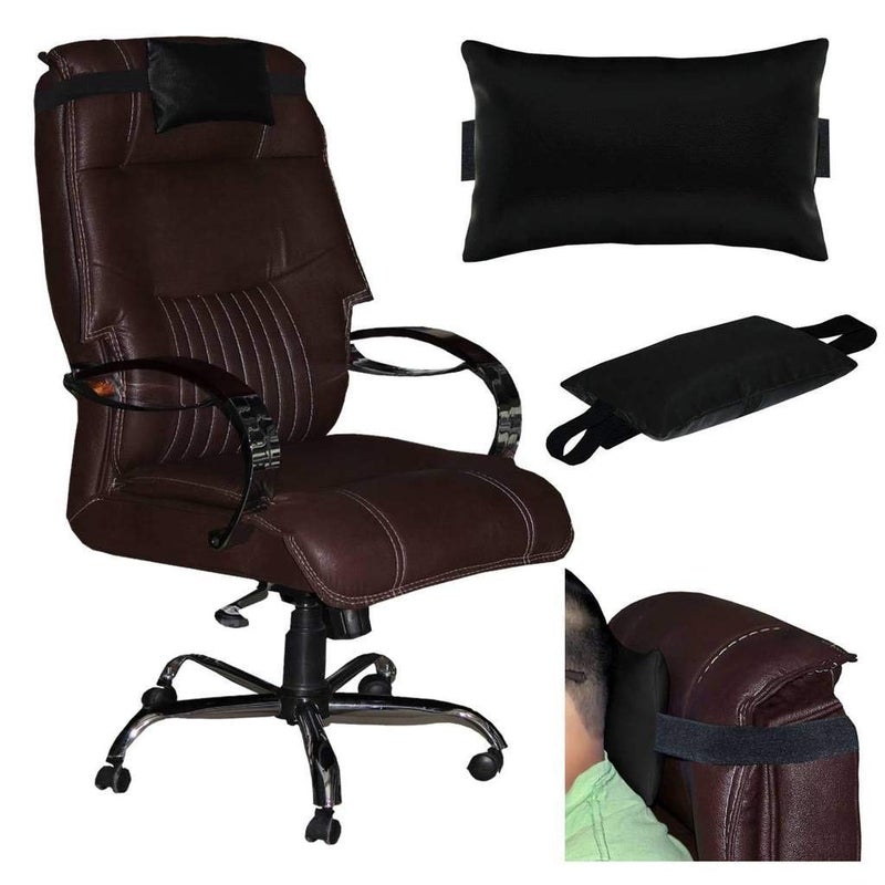 ACM Leather Cushion Pillow Head & Neck Rest Compatible with Full Back Executive Chair Black (This is Pillow for Chair and Chair is not Included, Pack of 1) - Image 2