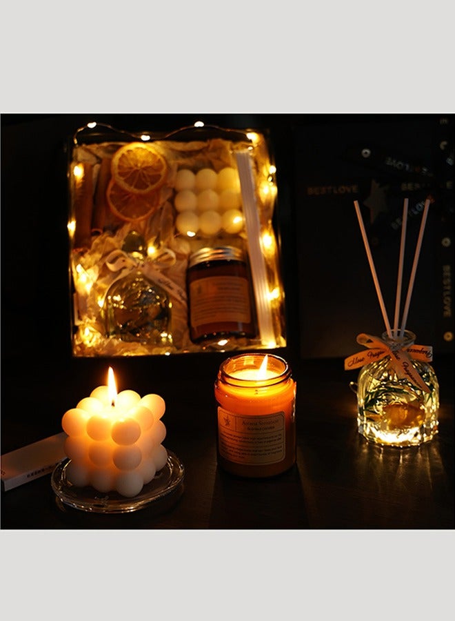 Golden Rose Aromatherapy Candle Luxury Dried Flower Scented Candles Natural Soy Aromatherapy Candle Gift for for Home Spa Bath Yoga Travel - Amber Jar Candles for Women, Perfect Gift for Birthday, Valentine, Anniversary - Image 3