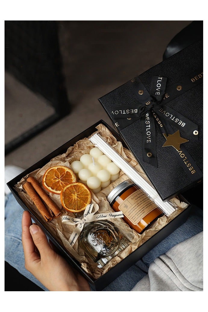 Golden Rose Aromatherapy Candle Luxury Dried Flower Scented Candles Natural Soy Aromatherapy Candle Gift for for Home Spa Bath Yoga Travel - Amber Jar Candles for Women, Perfect Gift for Birthday, Valentine, Anniversary - Image 2