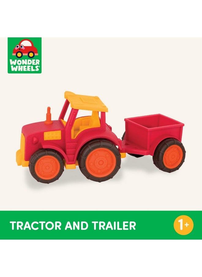 BATTAT Battat- Wonder Wheels- Red Toy Tractor And Trailer - Farm Toys For Kids, Toddlers - Pretend Play - Recyclable Materials - 1 year +  - Image 5