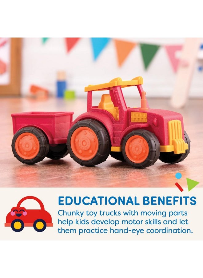 BATTAT Battat- Wonder Wheels- Red Toy Tractor And Trailer - Farm Toys For Kids, Toddlers - Pretend Play - Recyclable Materials - 1 year +  - Image 4