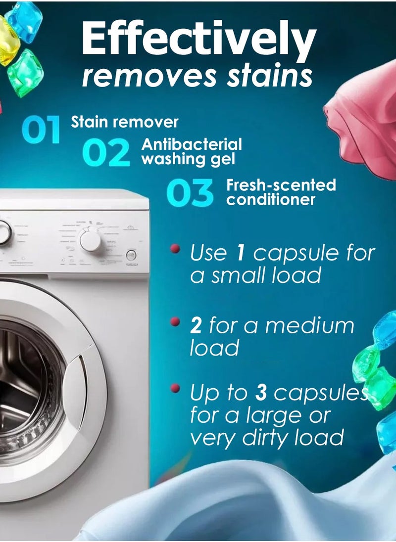 FASHION DIAMOND All In One 120 Laundry Capsules Stain Removal Detergent Pods Megapack 600grams  - Image 2