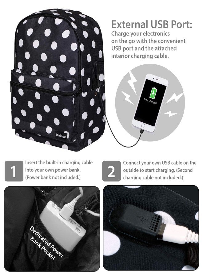 Rockland Classic Laptop Backpack, Blackdot, Large - Image 4