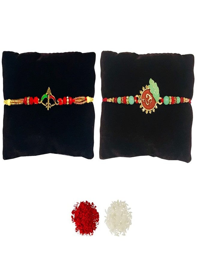 Evisha إيفيشا 2 قطعة خاتو شيام بابا القوس السهم وأم راخي للأخ | راخي كومبو 120-121 اثنان | راخي || مجموعة راخي || راخي للأخ || راخي للأخ وبهابي || كومبو راخي || بهية بهابهي راخي || هدايا راخي - Image 1