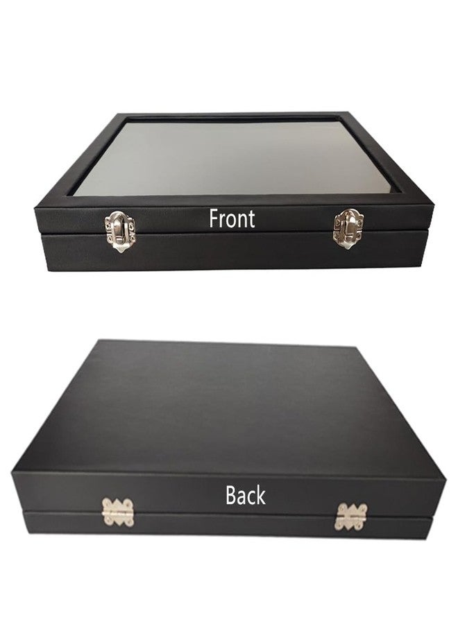 Ebonee Wooden Jewelry Organizer Tray Box with Clear Lid, Travel Rectangle Organization Storage Box with Metal Clasp, Velvet Blank Jewelry Display Case for Necklaces Bracelets Rings Accessories (Black) - Image 3