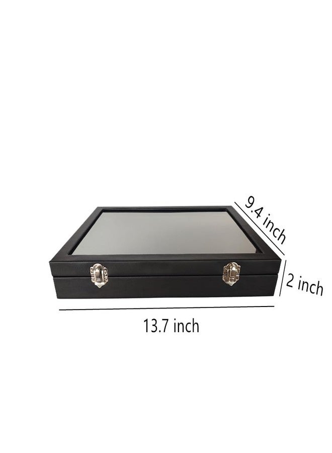 Ebonee Wooden Jewelry Organizer Tray Box with Clear Lid, Travel Rectangle Organization Storage Box with Metal Clasp, Velvet Blank Jewelry Display Case for Necklaces Bracelets Rings Accessories (Black) - Image 2