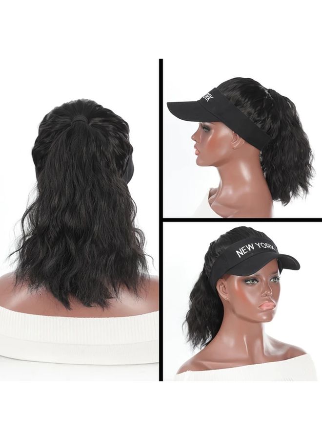 Women S High Temperature Fiber Synthetic Curly Ponytail Wig 12 Inch With Adjustable Buckle Net Baseball Cap Sporty Sun Protective Style For All People - Image 5