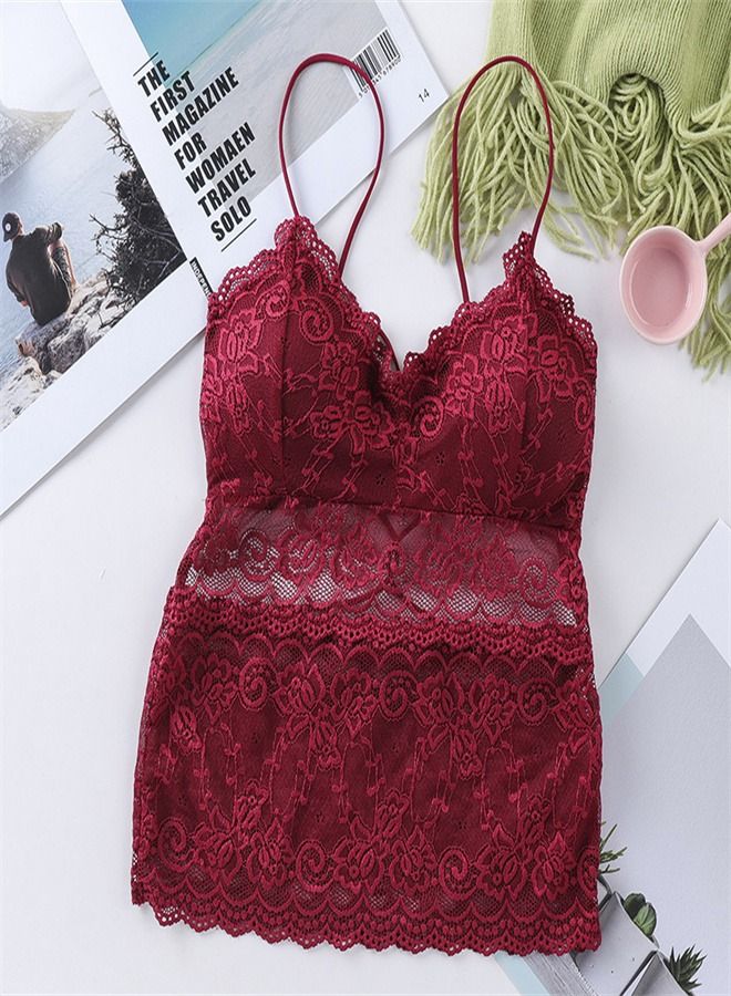 Fashion Trend Lace Vest Red