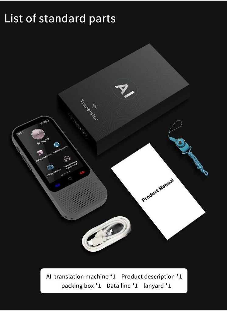 Generic - S80 Pro Smart Translator 2024 latest Portable Voice Language Translator Device 137 online 17 Offline Language Translator - Image 1