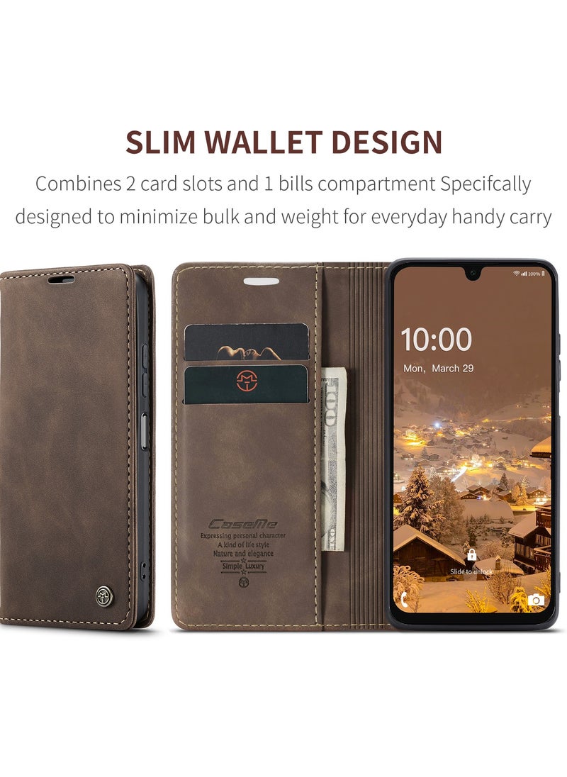 كيس مي - جراب موبايل من الجلد الصناعي الفاخر  013 وحامل للكروت و البطاقات متوافق مع  Samsung Galaxy A16 (كوفي) - Image 1