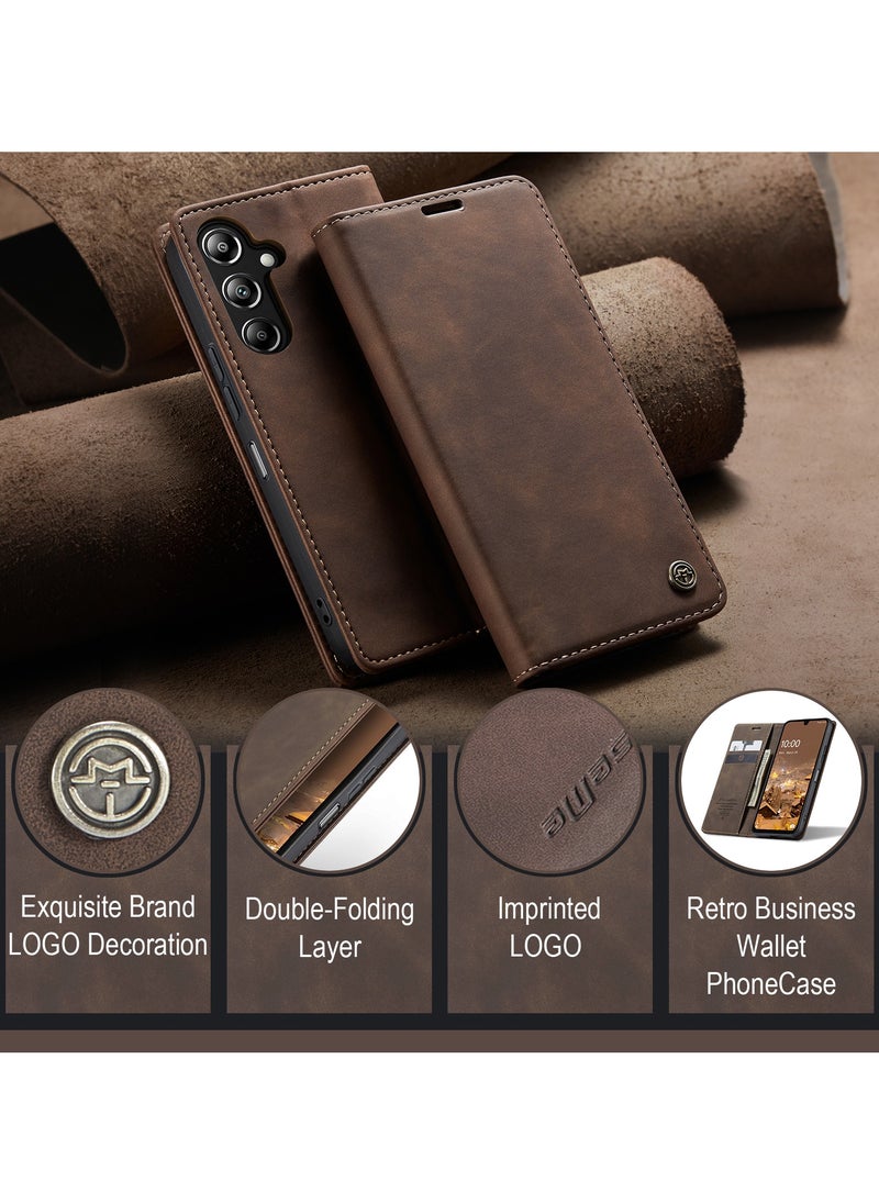 كيس مي - جراب موبايل من الجلد الصناعي الفاخر  013 وحامل للكروت و البطاقات متوافق مع  Samsung Galaxy A16 (كوفي) - Image 1