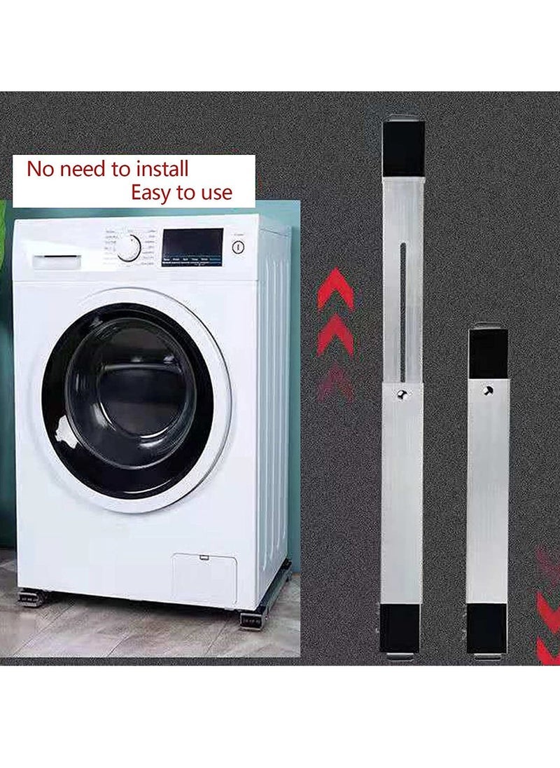 Gravity 2 Pieces Adjustable Washing Machine Pedestals Frame ， Drum Washing Machine Refrigerator Mobile Base ， Multifunction Washing Machine Base Stand Movably Adjustable  - Image 4