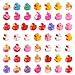 Fudragtn 50 Pcs Rubber Duck Valentines Ducks for Jeeps Ducking Random Assortment Mini Rubber Duckie Toys for Kids Baby Bath Shower Toys Cute Heart Ducks for Party Favors Classroom - Image 2