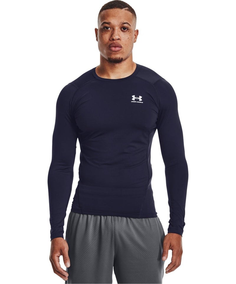 Under Armour Men's Armour HeatGear Compression Long-Sleeve T-Shirt , Midnight Navy (410)/White, X-Large - Image 1