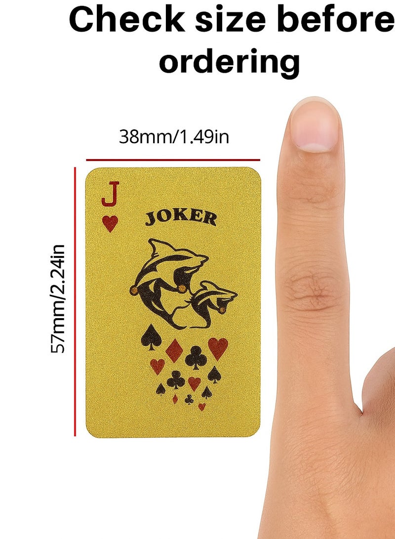 تصميم صغير وأنيق – ورقة لعب ذهبية مقاومة للماء للأطفال، قطعة واحدة بلاستيكية، مثالية للعروض السحرية، ألعاب السفر، والحفلات - Image 2