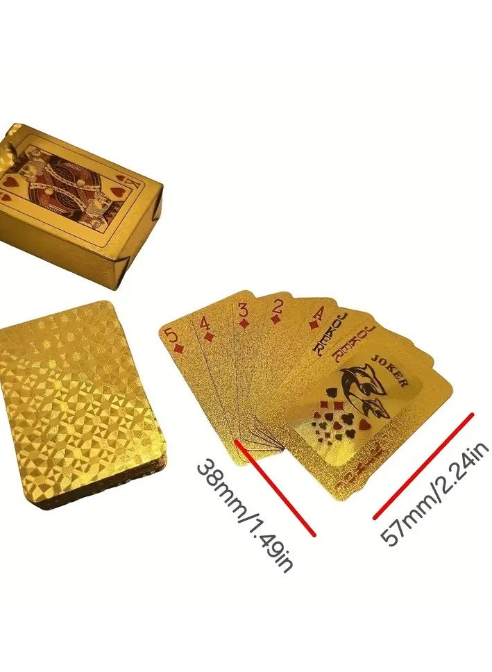 تصميم صغير وأنيق – ورقة لعب ذهبية مقاومة للماء للأطفال، قطعة واحدة بلاستيكية، مثالية للعروض السحرية، ألعاب السفر، والحفلات - Image 3