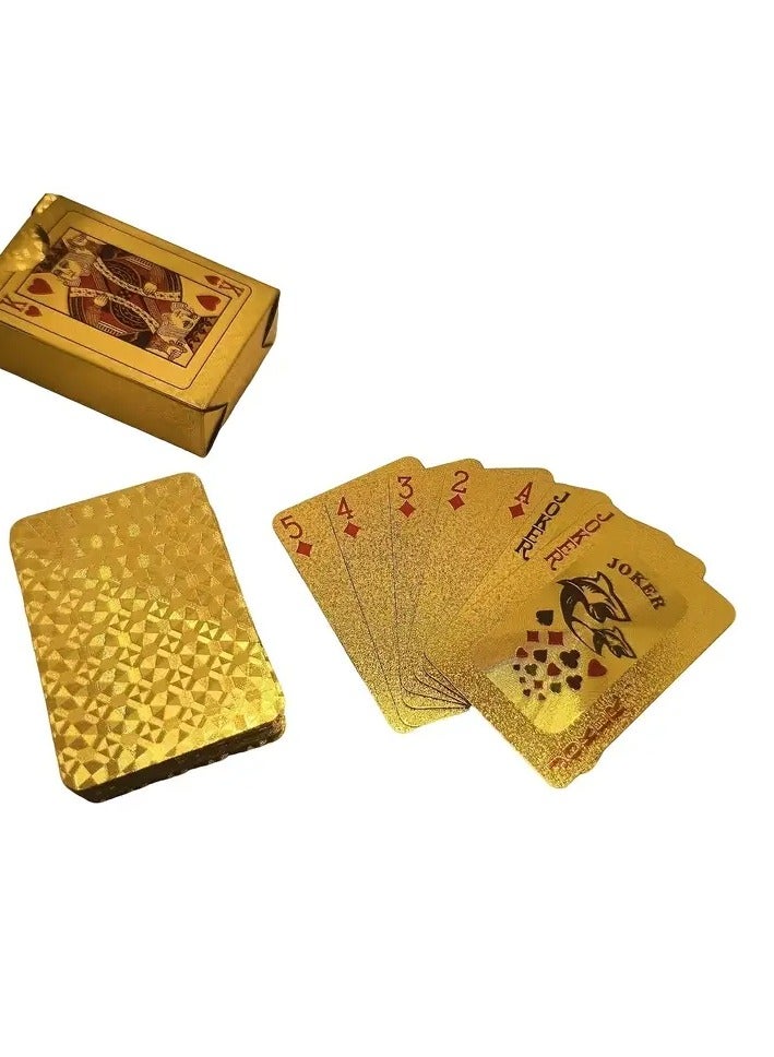 تصميم صغير وأنيق – ورقة لعب ذهبية مقاومة للماء للأطفال، قطعة واحدة بلاستيكية، مثالية للعروض السحرية، ألعاب السفر، والحفلات - Image 4