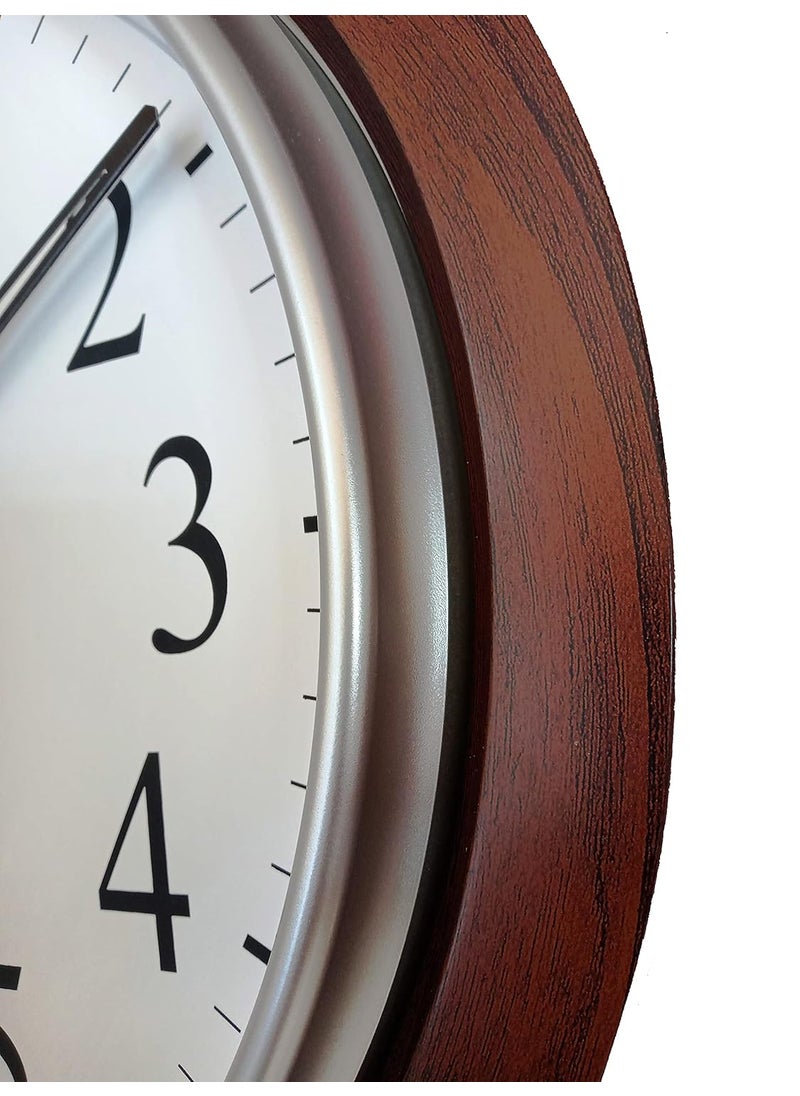 President - President Analog Quartz Official Designer Big Size Wall Clock for Home, Hall,Office Colour-Wood and White Made in India - Image 1