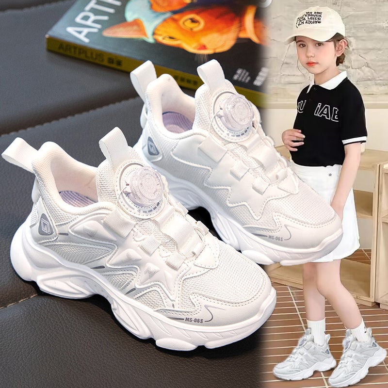 Chinese Goods Joint Name Children'S Shoes Girls 2024 Girls Mesh Breathable Children'S White Shoes Sneaker - Image 2