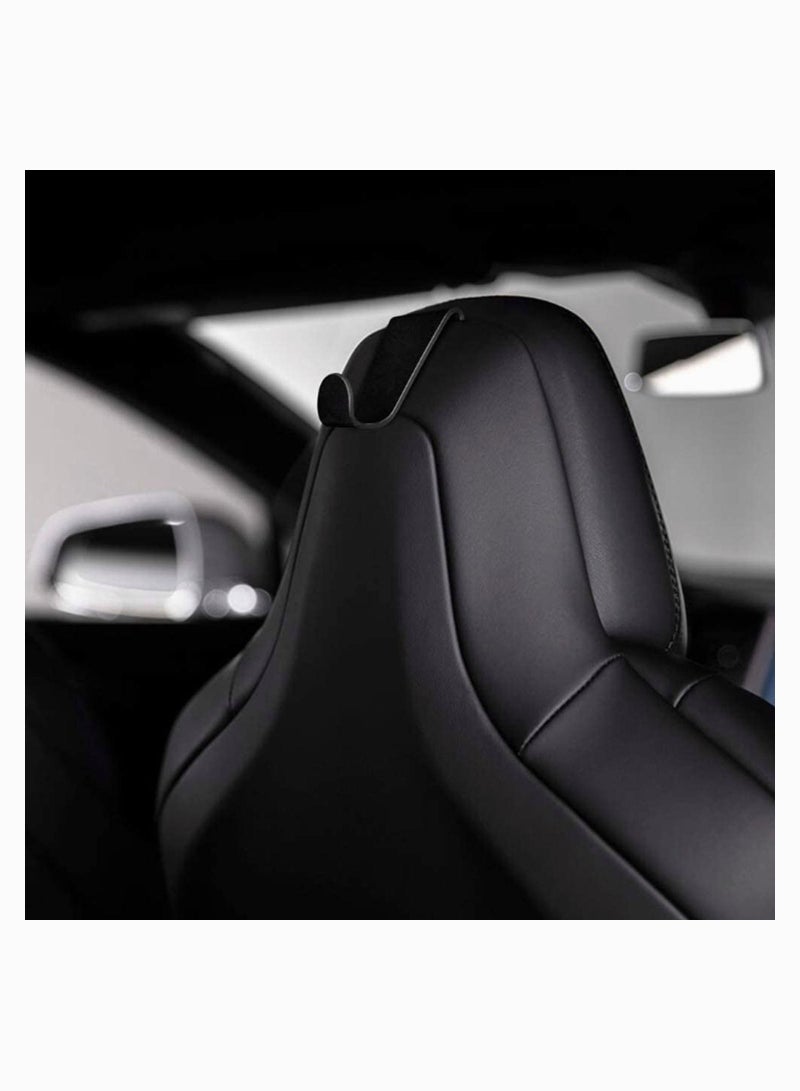 Y&D Car Seat Hooks Headrest Hook, Stylish Back Hanger for Your Purse, Grocery Bags, Handbag to Keep Them from Sliding Around While Driving, Organizer Accessory Black 2 Pcs  - Image 3