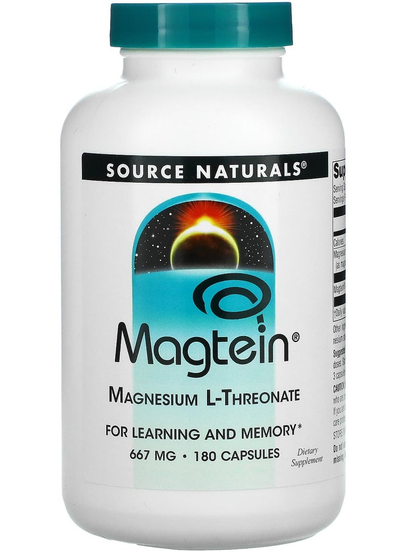 Magtein, Magnesium L-Threonate, 667 mg, 180 Capsules