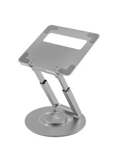Aluminum Laptop Stand Sit To Stand 360 Degree Rotatable Desk Stand With Silicone Grip Adjustable Height Air Ventilation And Foldable Structure For Laptops Up To 17 Inches Deskmate 6