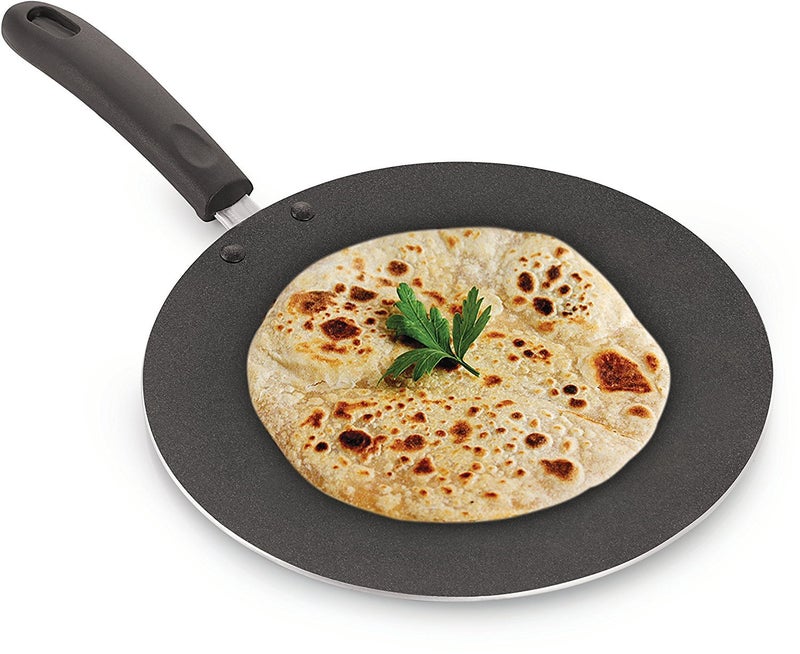 YADNESH Roti Pan Non-Stick Chapati Tawa Roti Tawa Paratha Tava Aluminum Griddle 2.6 MM with Free Wooden Spatula and Scrubber Thickness (275MM)