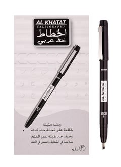 Al Khatat 12-Piece Calligraphy Pen 3mm Tip Black Ink  - Image 1