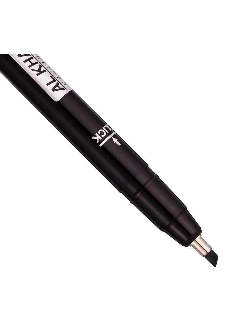 Al Khatat قلم خط عربي 12 قطعة طرف 3 مم حبر أسود - Image 3