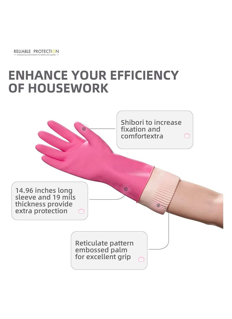 Generic - Cleaning Rubber Gloves, 2 Pairs Reusable Waterproof Dishwashing Cleaning Rubber Gloves, Non-slip, Kitchen Gloves, Large, Kitchen Waterproof Laundry Clothes Dishwashing Cleaning Gloves - Image 1