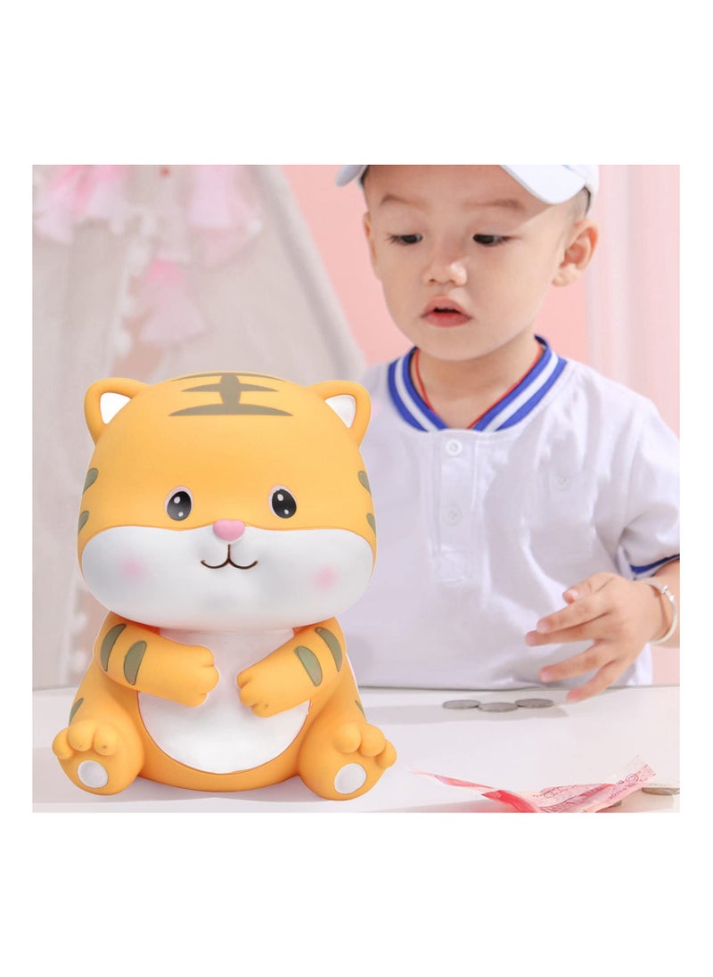 SYOSI Tiger Coin Bank for Kids with Opening Hand Painting Cartoon Saving Pot Box Money Collector Indestructible Adorable Unbreakable Baby Boxes Gifts Birthday Festival Decorative  - Image 2
